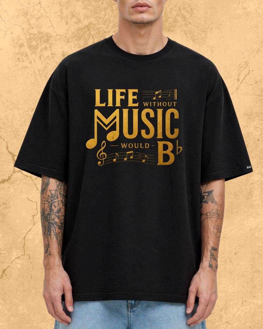 Life Without Music Would B Flat Cotton T-Shirt Billien LLC 