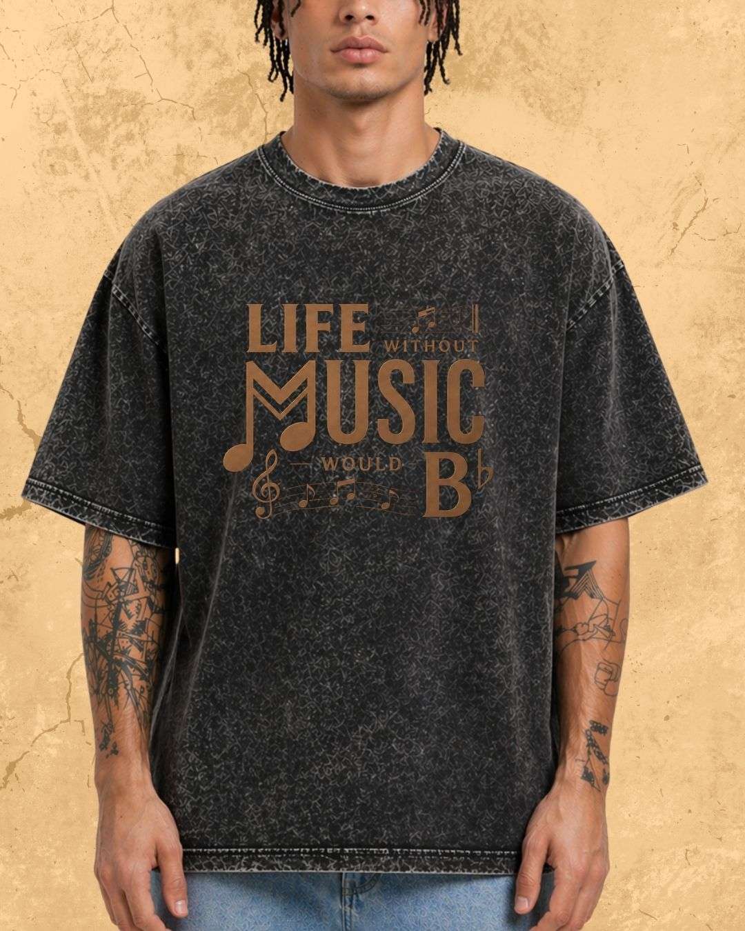 Life Without Music Would B Flat Cotton T-Shirt Billien LLC 