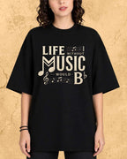 Life Without Music Would B Flat Cotton T-Shirt Billien LLC 