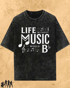 Life Without Music Would B Flat Cotton T-Shirt Billien LLC 
