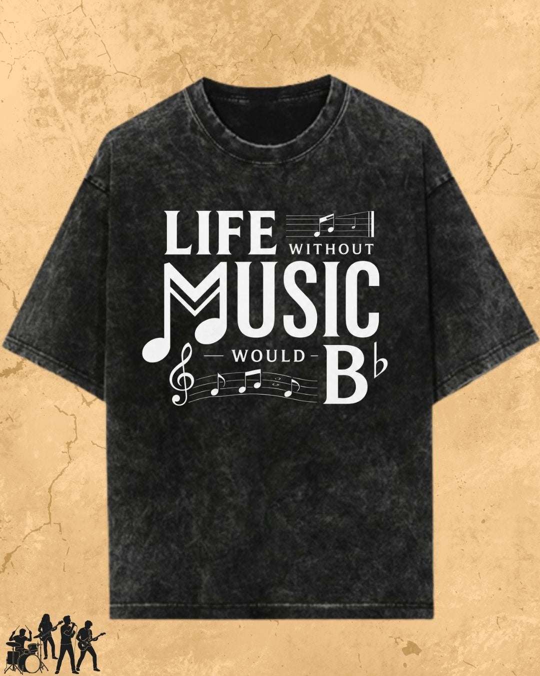 Life Without Music Would B Flat Cotton T-Shirt Billien LLC 