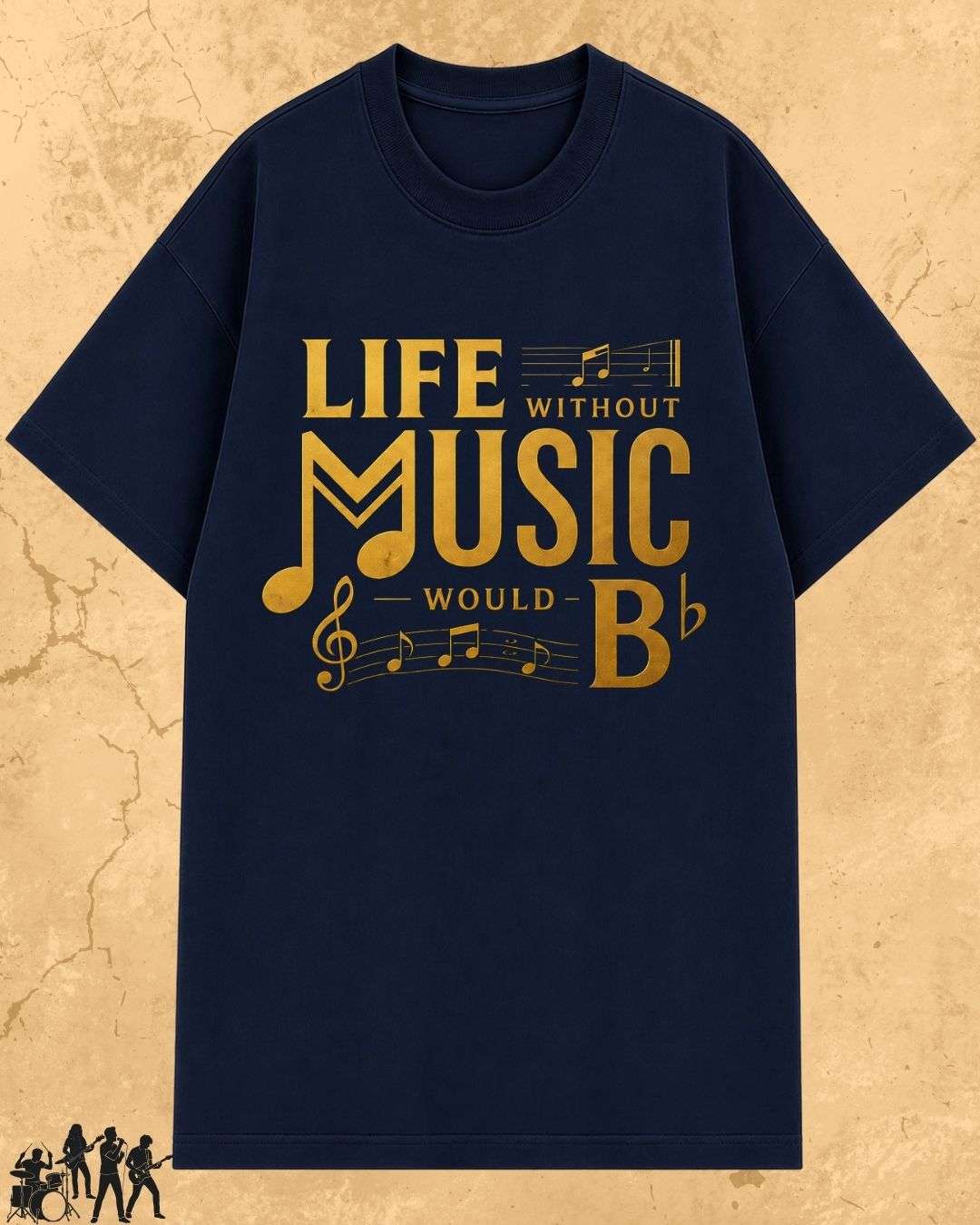 Life Without Music Would B Flat Cotton T-Shirt Billien LLC 