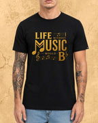 Life Without Music Would B Flat Cotton T-Shirt Billien LLC 