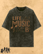 Life Without Music Would B Flat Cotton T-Shirt Billien LLC 
