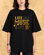 Life Without Music Would B Flat Cotton T-Shirt Billien LLC 