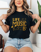 Life Without Music Would B Flat Cotton T-Shirt Billien LLC 