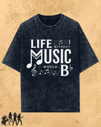 Life Without Music Would B Flat Cotton T-Shirt Billien LLC 