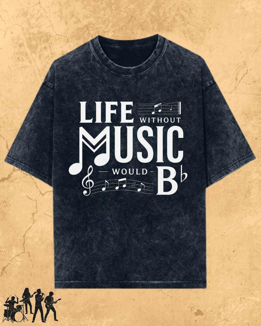 Life Without Music Would B Flat Cotton T-Shirt Billien LLC 