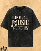 Life Without Music Would B Flat Cotton T-Shirt Billien LLC 