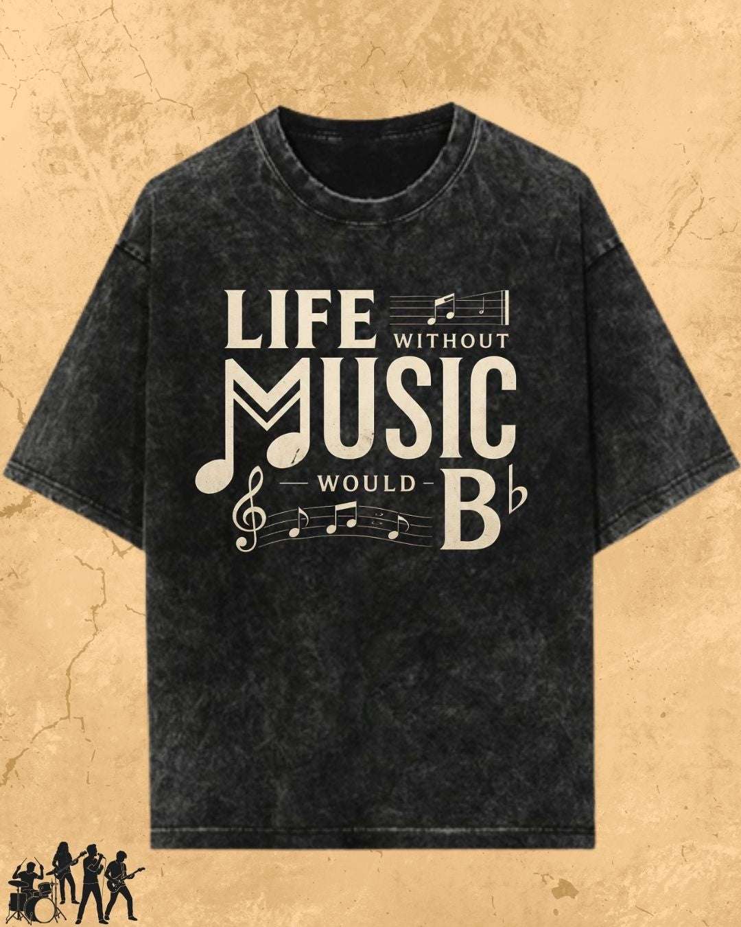 Life Without Music Would B Flat Cotton T-Shirt Billien LLC 