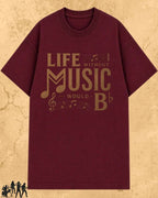 Life Without Music Would B Flat Cotton T-Shirt Billien LLC 