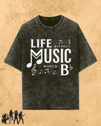 Life Without Music Would B Flat Cotton T-Shirt Billien LLC 