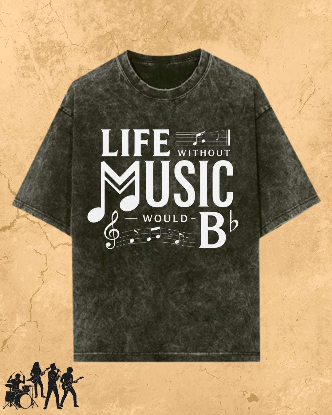 Life Without Music Would B Flat Cotton T-Shirt Billien LLC 