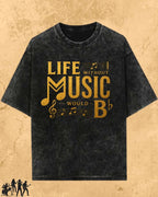 Life Without Music Would B Flat Cotton T-Shirt Billien LLC 