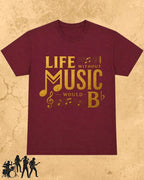 Life Without Music Would B Flat Cotton T-Shirt Billien LLC 