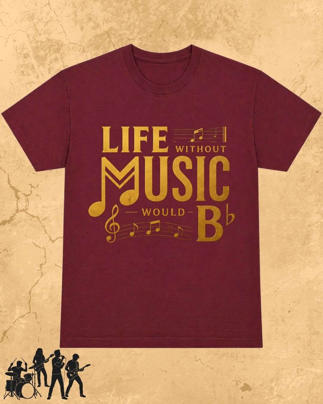 Life Without Music Would B Flat Cotton T-Shirt Billien LLC 