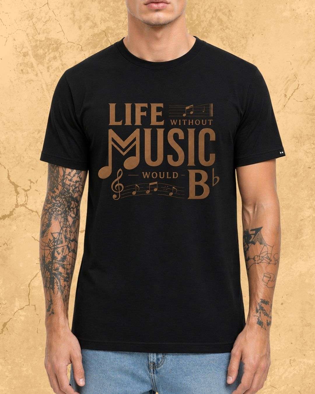 Life Without Music Would B Flat Cotton T-Shirt Billien LLC 