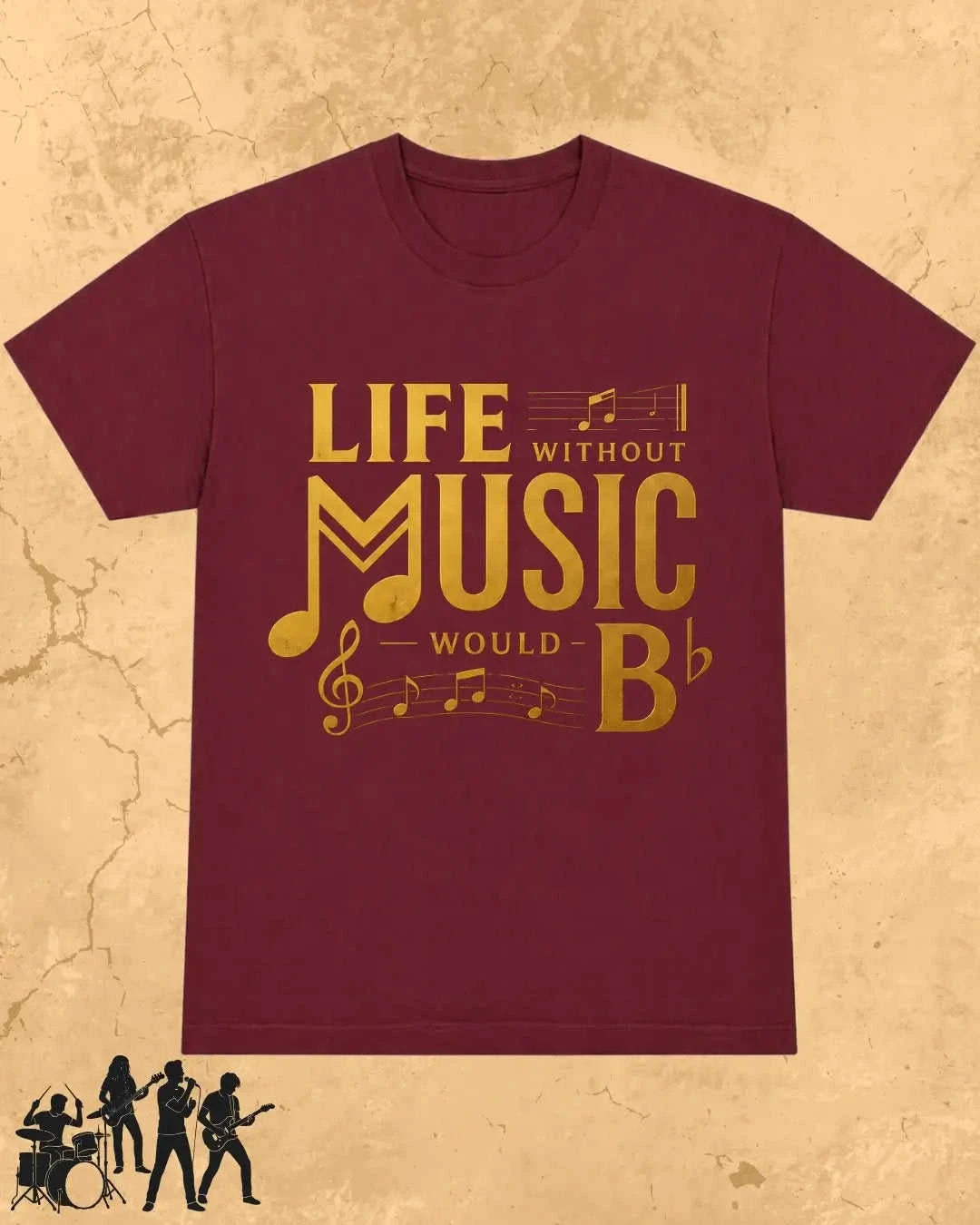 Life Without Music Would B Flat Cotton T-Shirt Swiftsoul