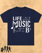Life Without Music Would B Flat Cotton T-Shirt Swiftsoul