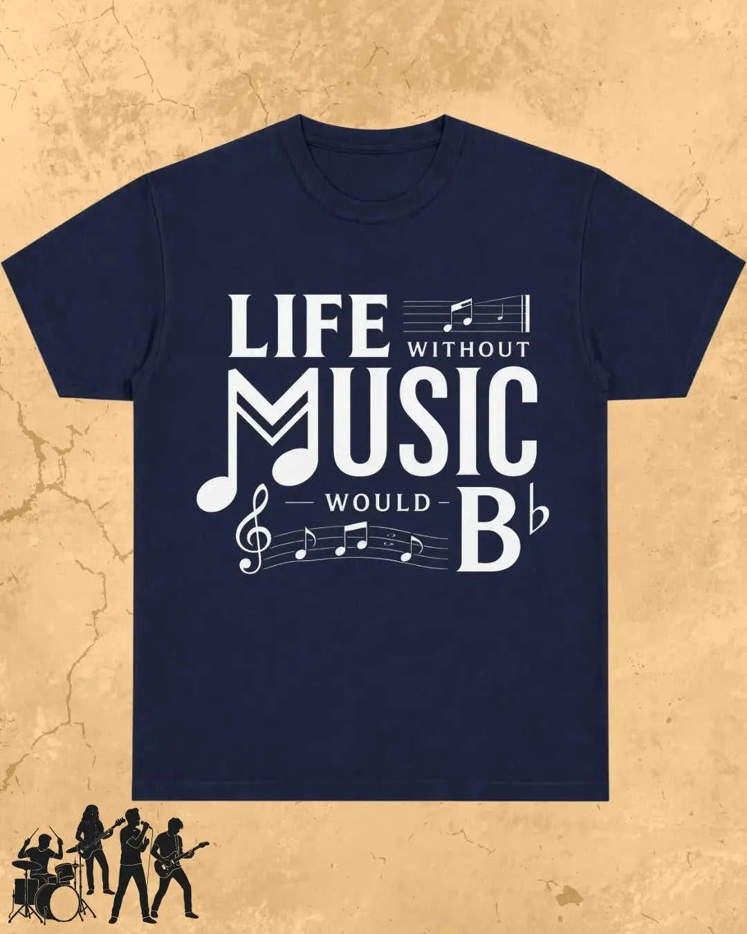 Life Without Music Would B Flat Cotton T-Shirt Swiftsoul