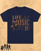 Life Without Music Would B Flat Cotton T-Shirt Swiftsoul