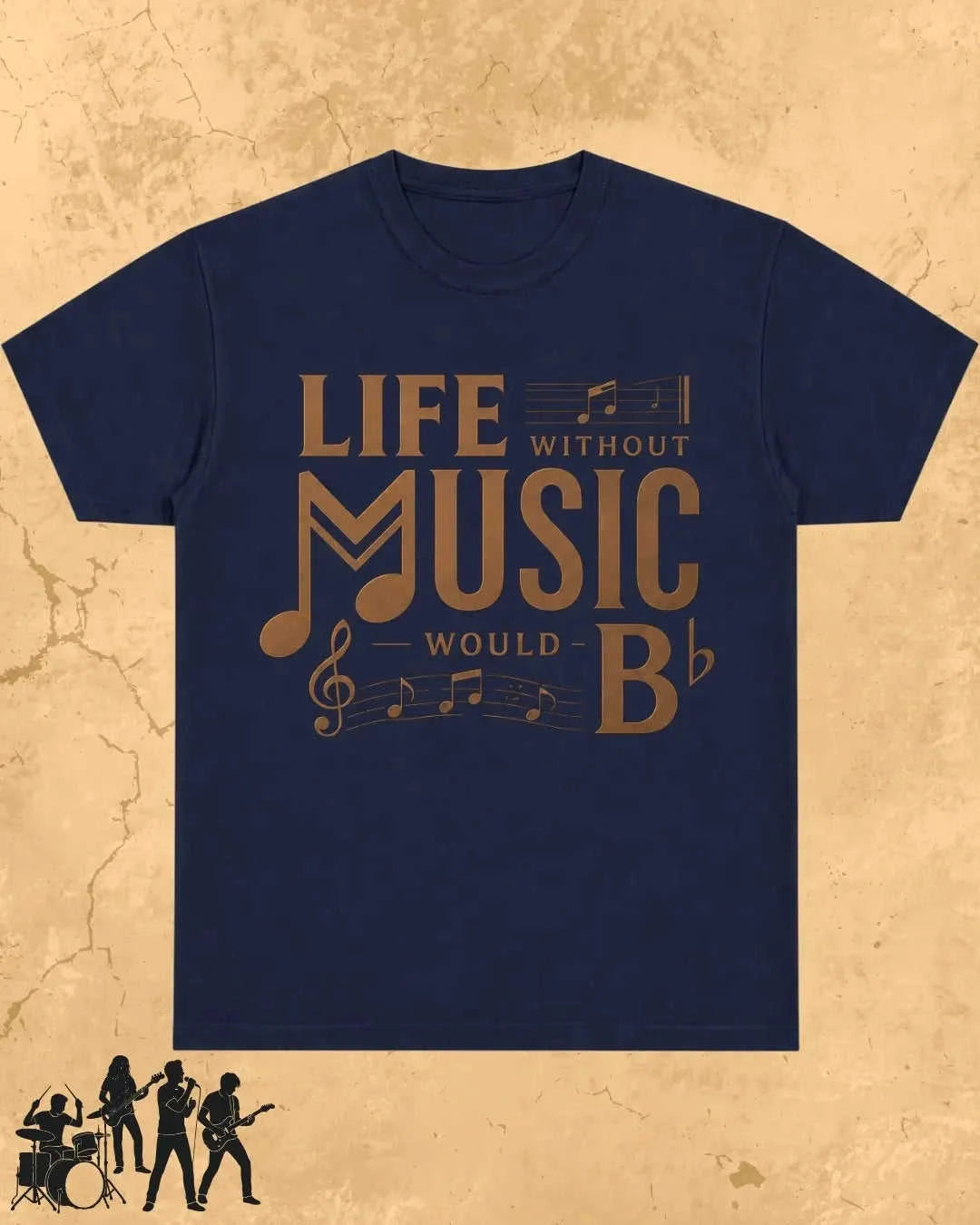 Life Without Music Would B Flat Cotton T-Shirt Swiftsoul