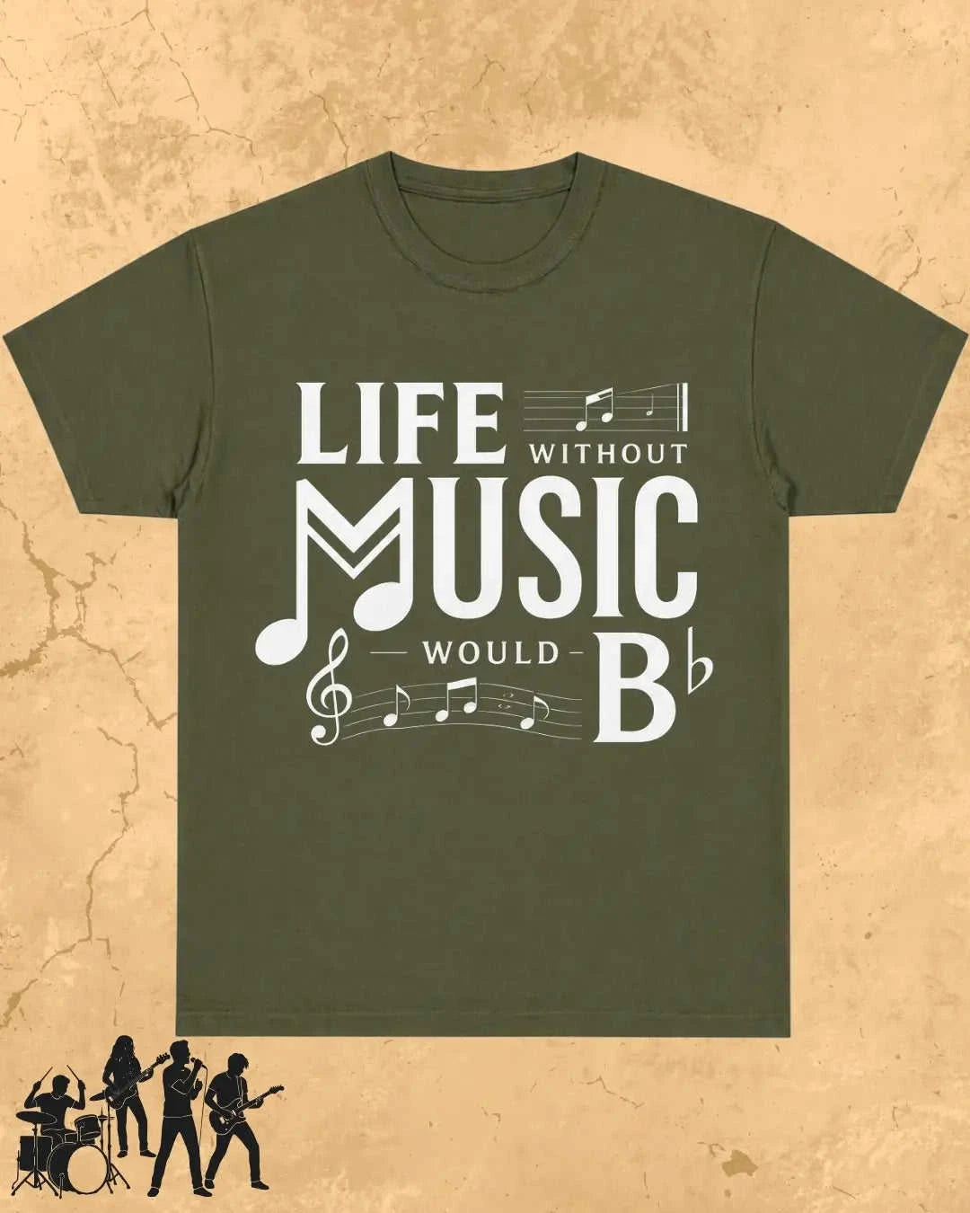 Life Without Music Would B Flat Cotton T-Shirt Swiftsoul