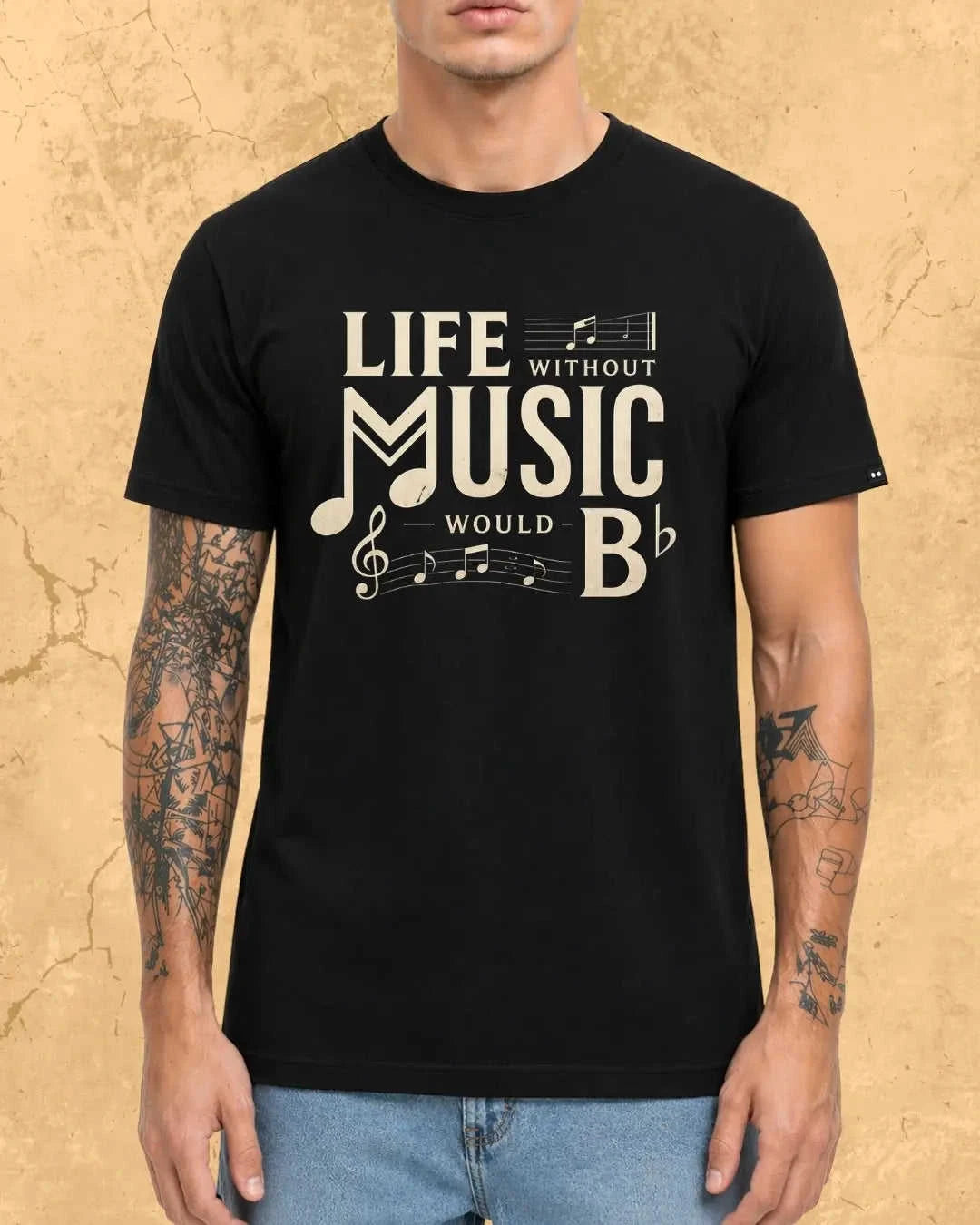 Life Without Music Would B Flat Cotton T-Shirt Swiftsoul