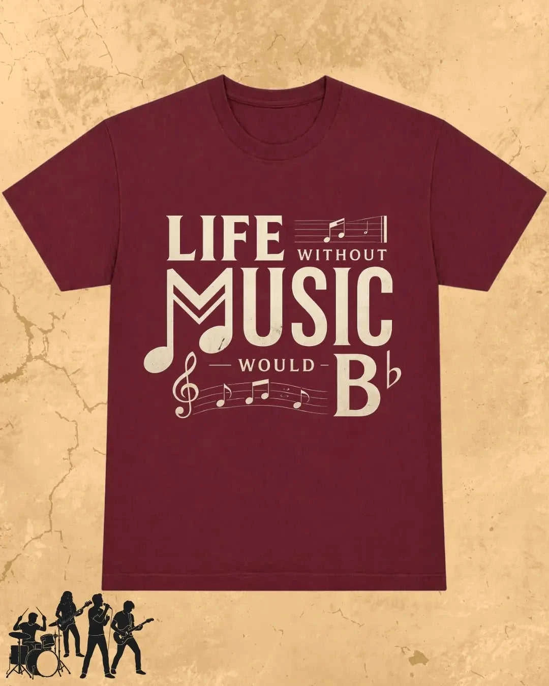 Life Without Music Would B Flat Cotton T-Shirt Swiftsoul