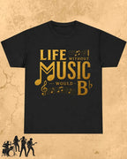 Life Without Music Would B Flat Cotton T-Shirt Swiftsoul
