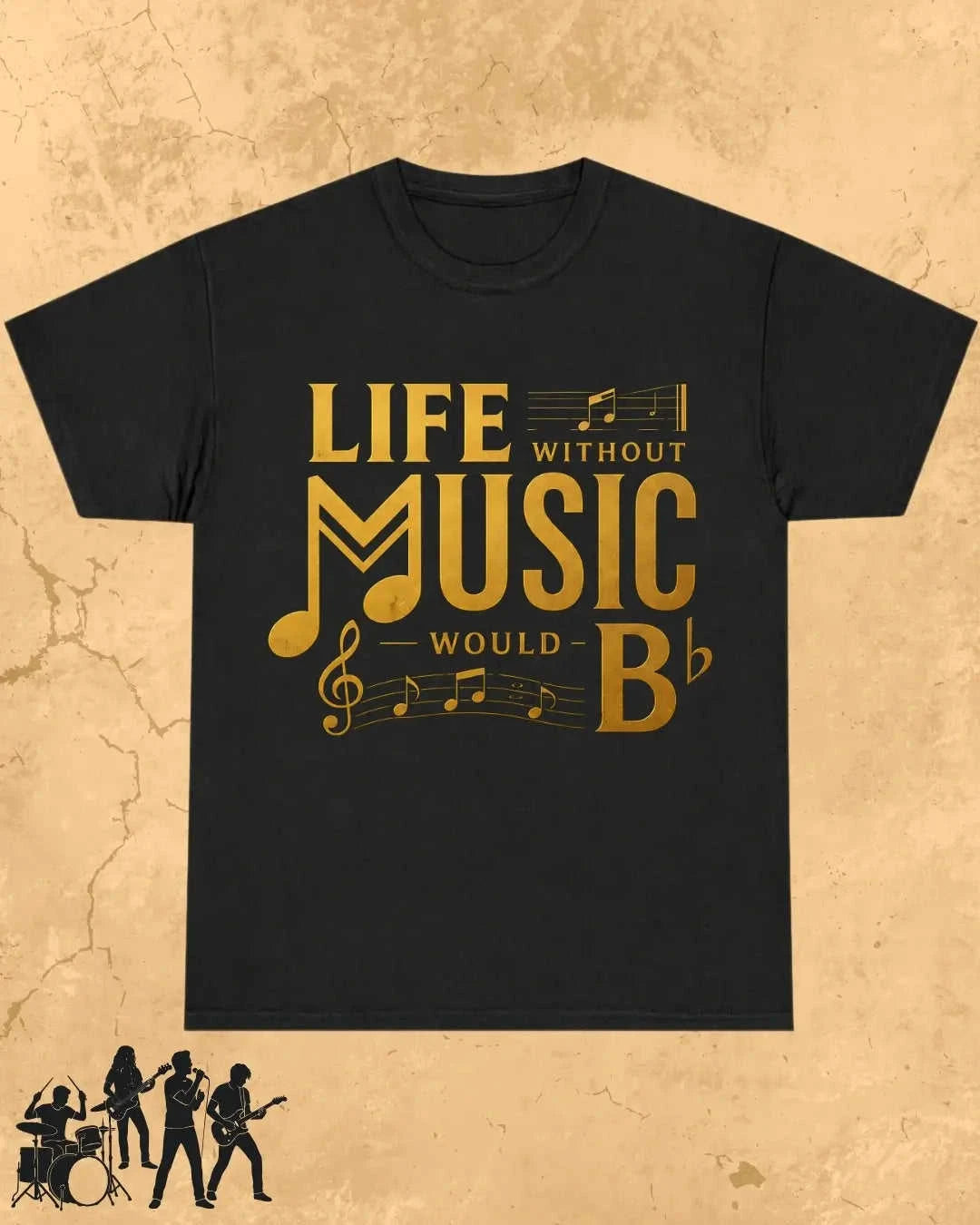 Life Without Music Would B Flat Cotton T-Shirt Swiftsoul