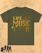 Life Without Music Would B Flat Cotton T-Shirt Swiftsoul