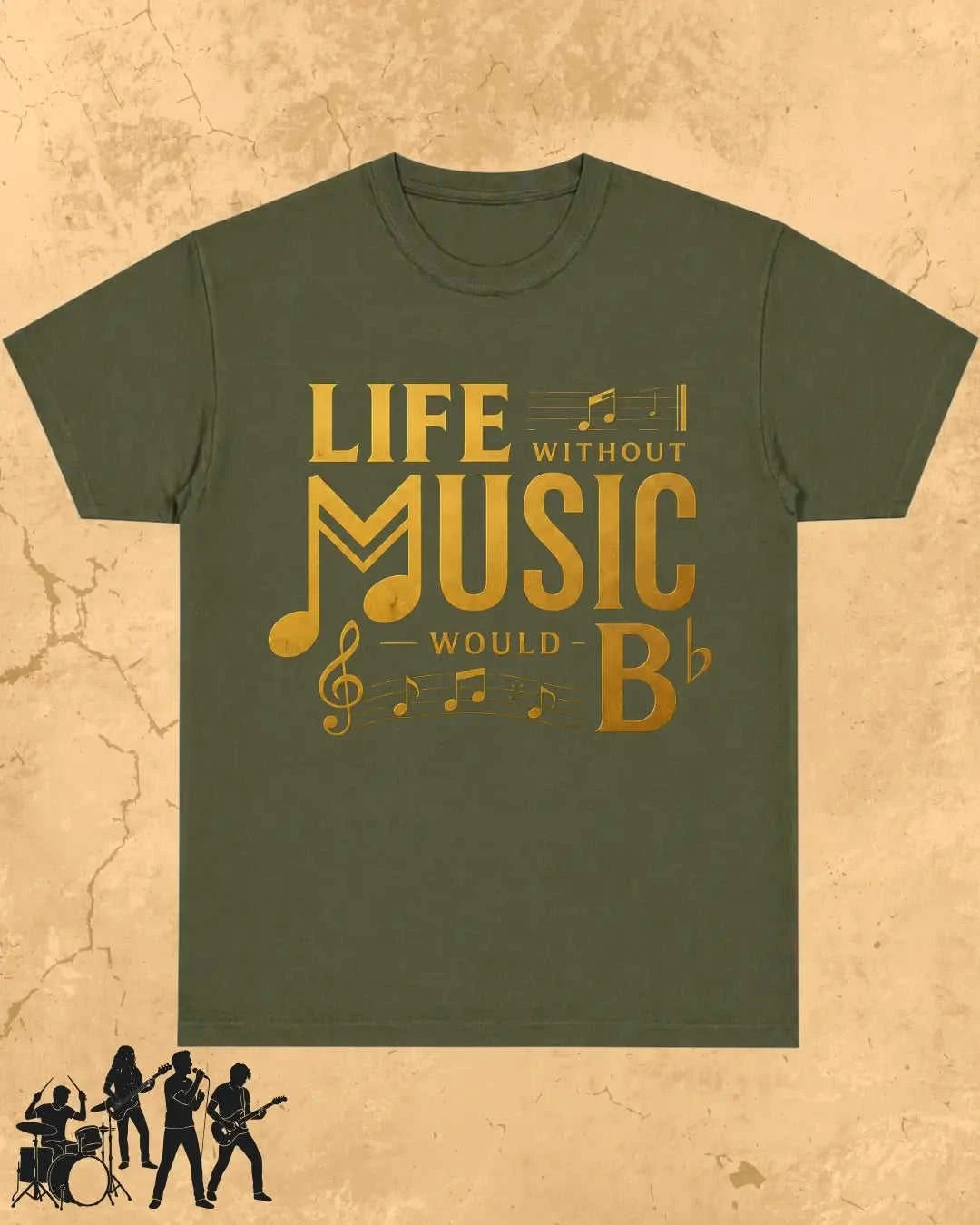 Life Without Music Would B Flat Cotton T-Shirt Swiftsoul