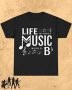Life Without Music Would B Flat Cotton T-Shirt Swiftsoul