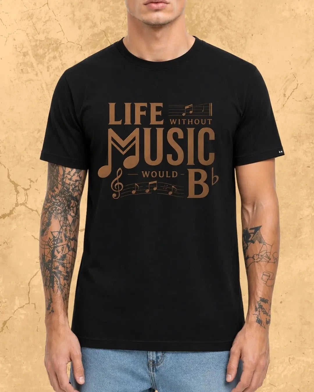 Life Without Music Would B Flat Cotton T-Shirt Swiftsoul