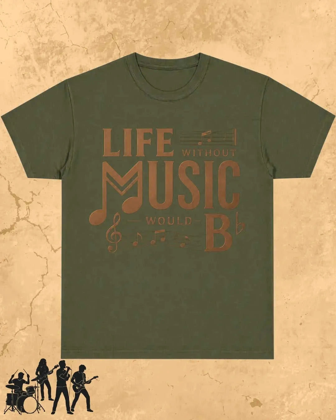 Life Without Music Would B Flat Cotton T-Shirt Swiftsoul