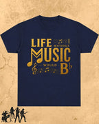 Life Without Music Would B Flat Cotton T-Shirt Swiftsoul