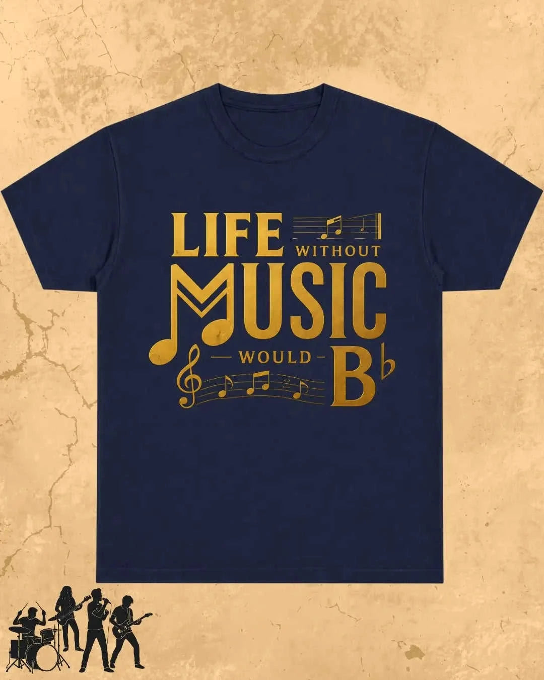 Life Without Music Would B Flat Cotton T-Shirt Swiftsoul