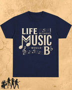 Life Without Music Would B Flat Cotton T-Shirt Swiftsoul