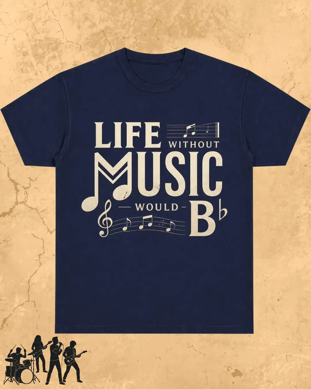 Life Without Music Would B Flat Cotton T-Shirt Swiftsoul