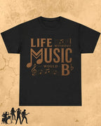 Life Without Music Would B Flat Cotton T-Shirt Swiftsoul