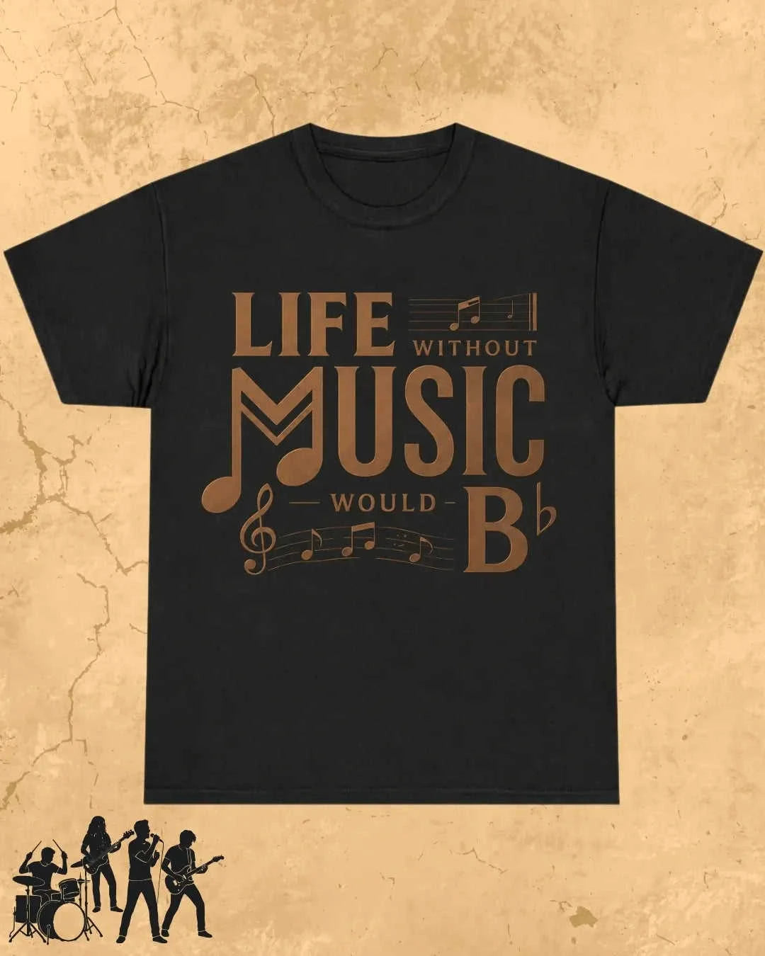 Life Without Music Would B Flat Cotton T-Shirt Swiftsoul