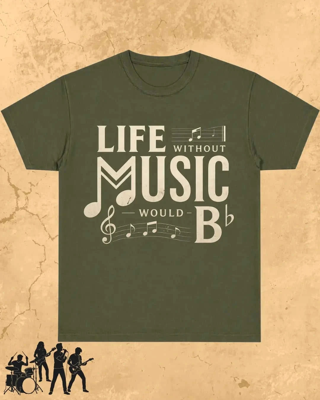 Life Without Music Would B Flat Cotton T-Shirt Swiftsoul