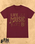 Life Without Music Would B Flat Cotton T-Shirt Swiftsoul