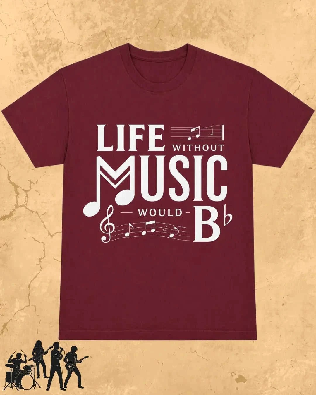 Life Without Music Would B Flat Cotton T-Shirt Swiftsoul