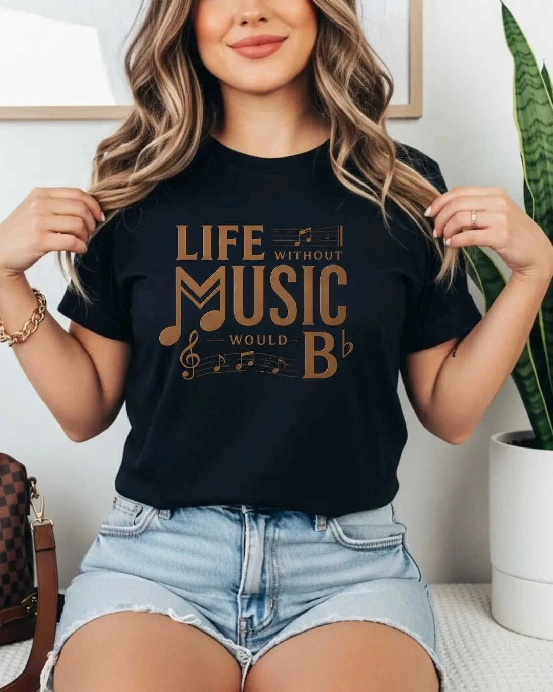 Life Without Music Would B Flat Cotton T-Shirt Swiftsoul