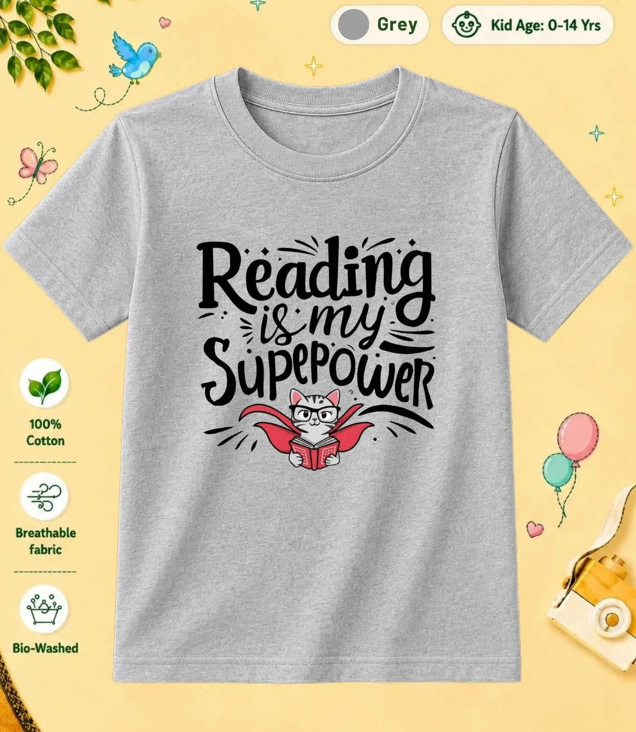 Literacy Kid Cotton Tee Swiftsoul