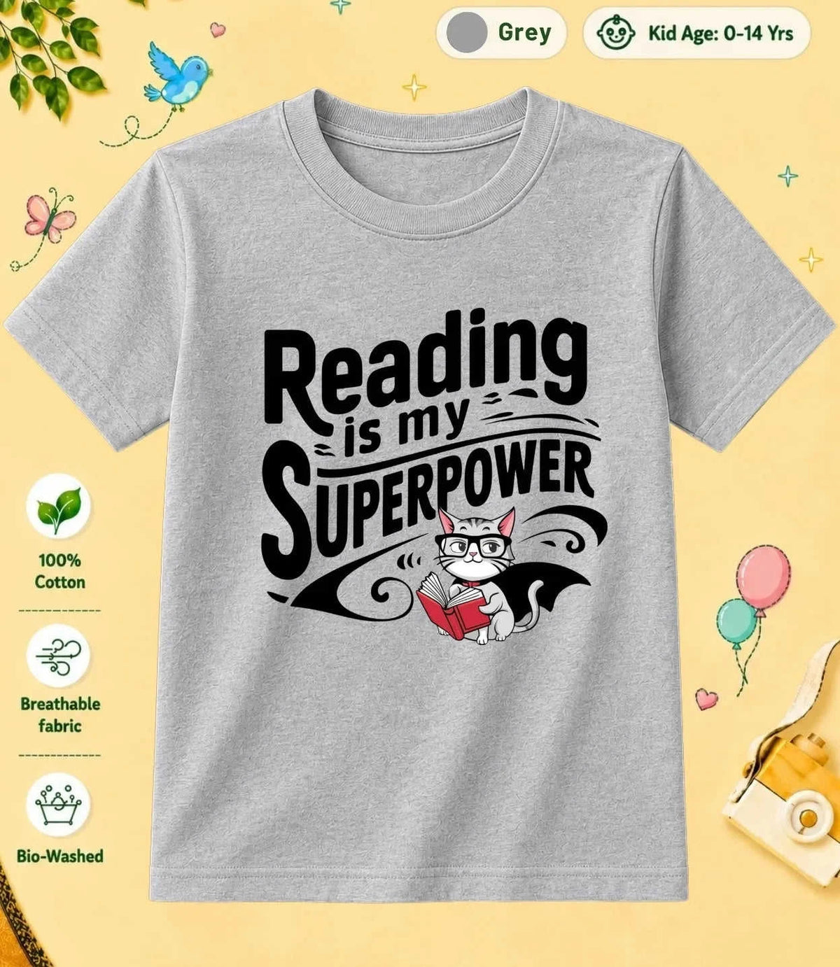 Literacy Kid Cotton Tee Swiftsoul