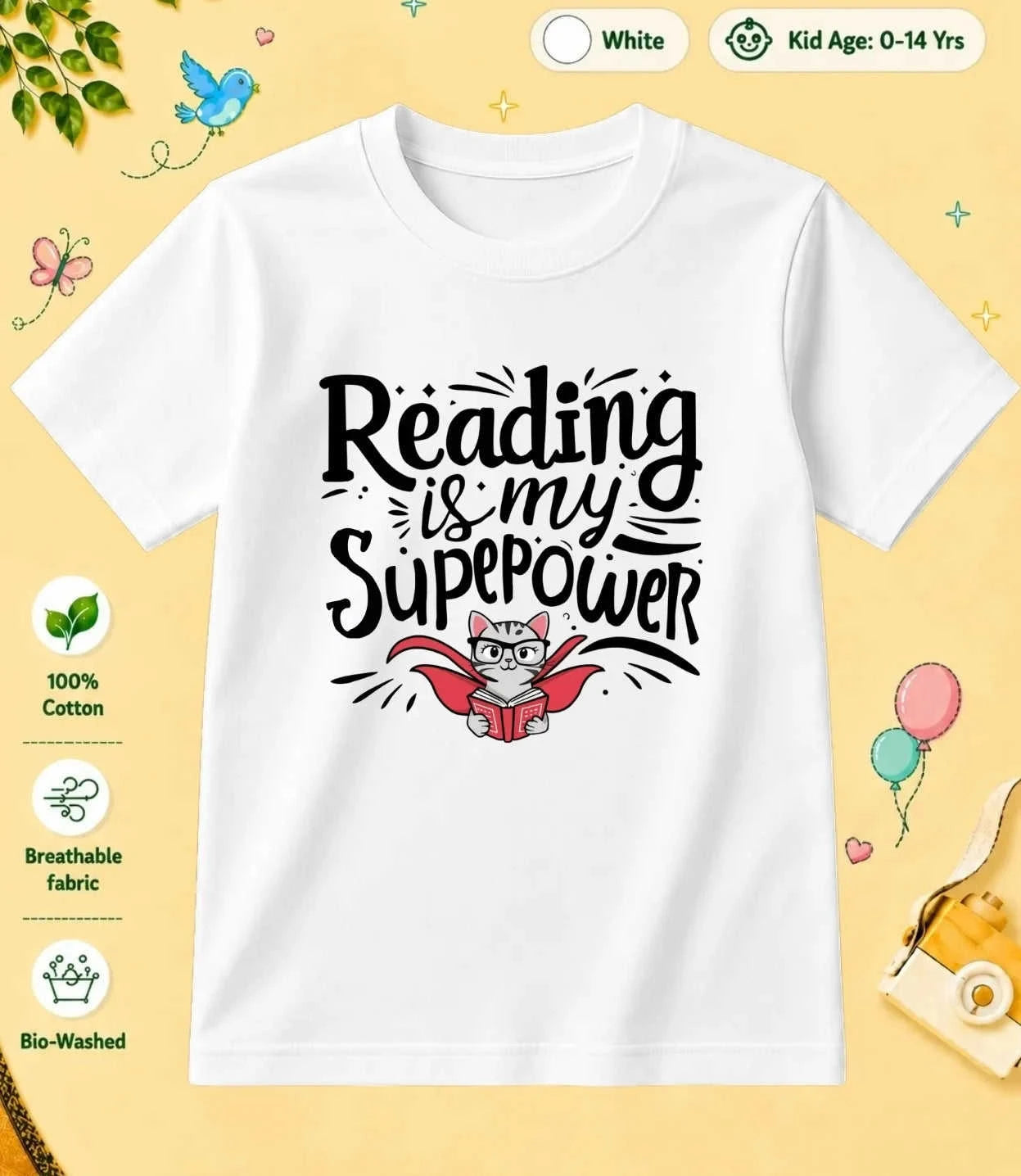 Literacy Kid Cotton Tee Swiftsoul