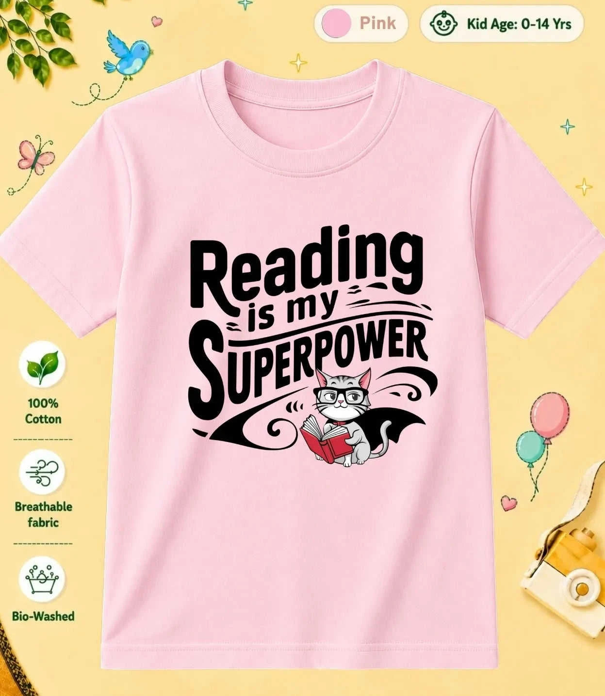 Literacy Kid Cotton Tee Swiftsoul